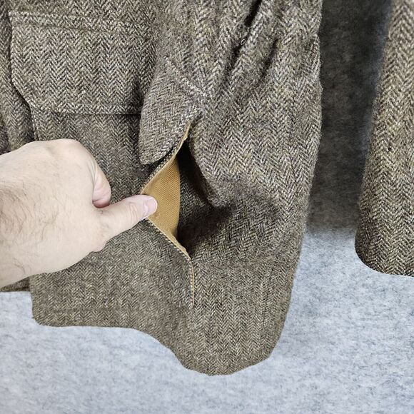 John Rich Bros Woolrich Men's Heavy Coat Brown Size XL 85% Wool Lined Hooded - Picture 5 of 16